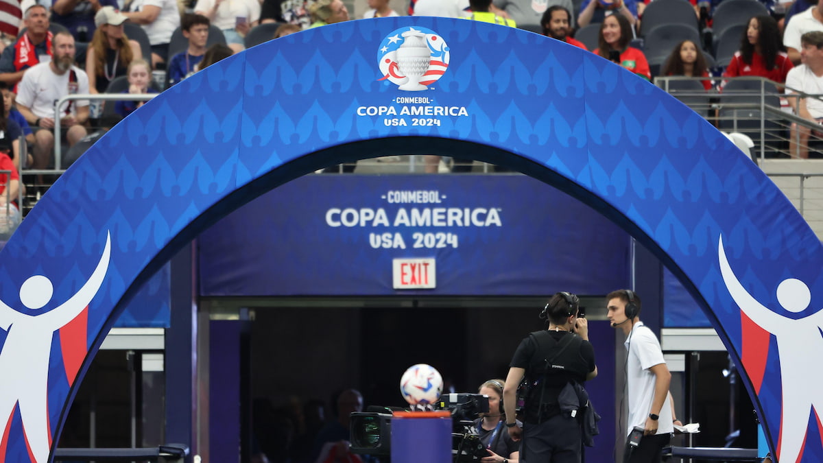 Teams waiting to enter pitch at the 2024 Copa America