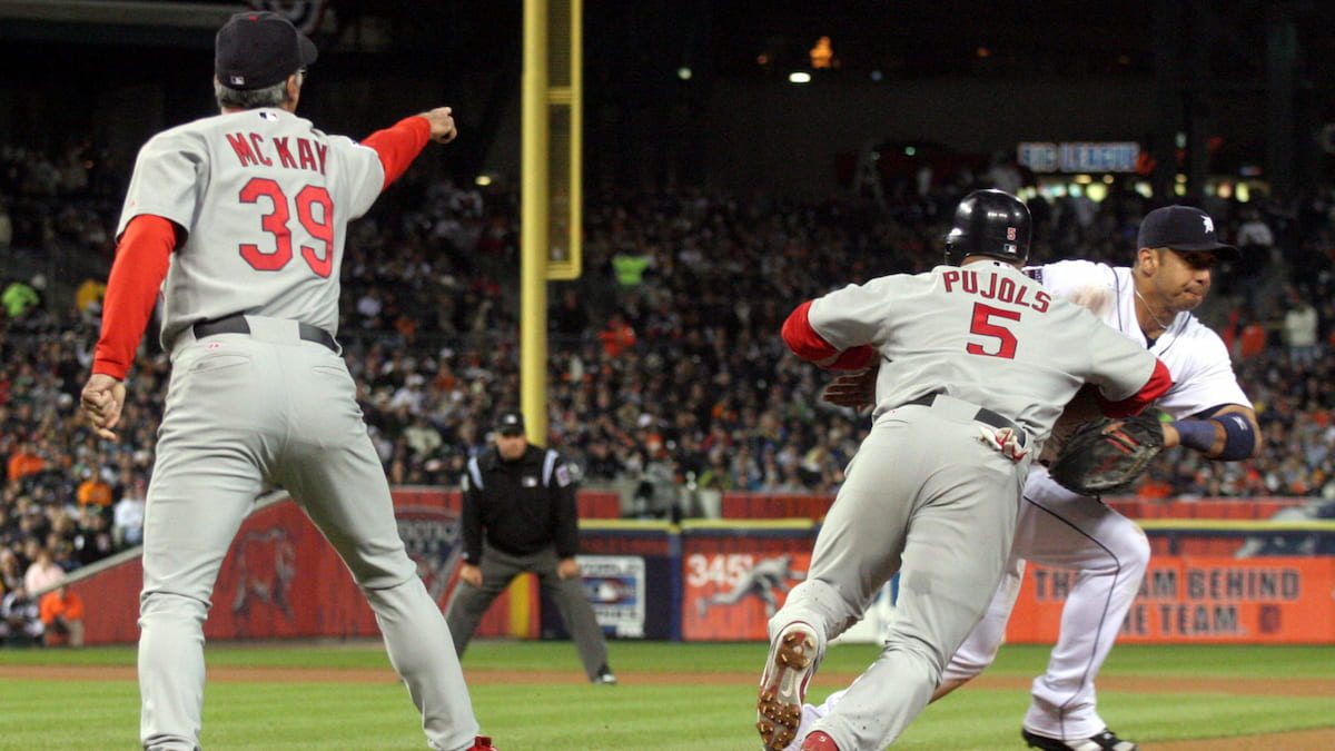 Cardinals vs Tigers in the 2006 World Series of Baseball.
