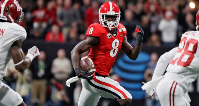 Georgia Bulldogs playing the Alabama Crimson Tide in the 2018 Championship game.