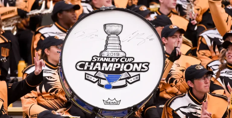 St Louis Blues NHL win in 2019 celebrated by a marching band.