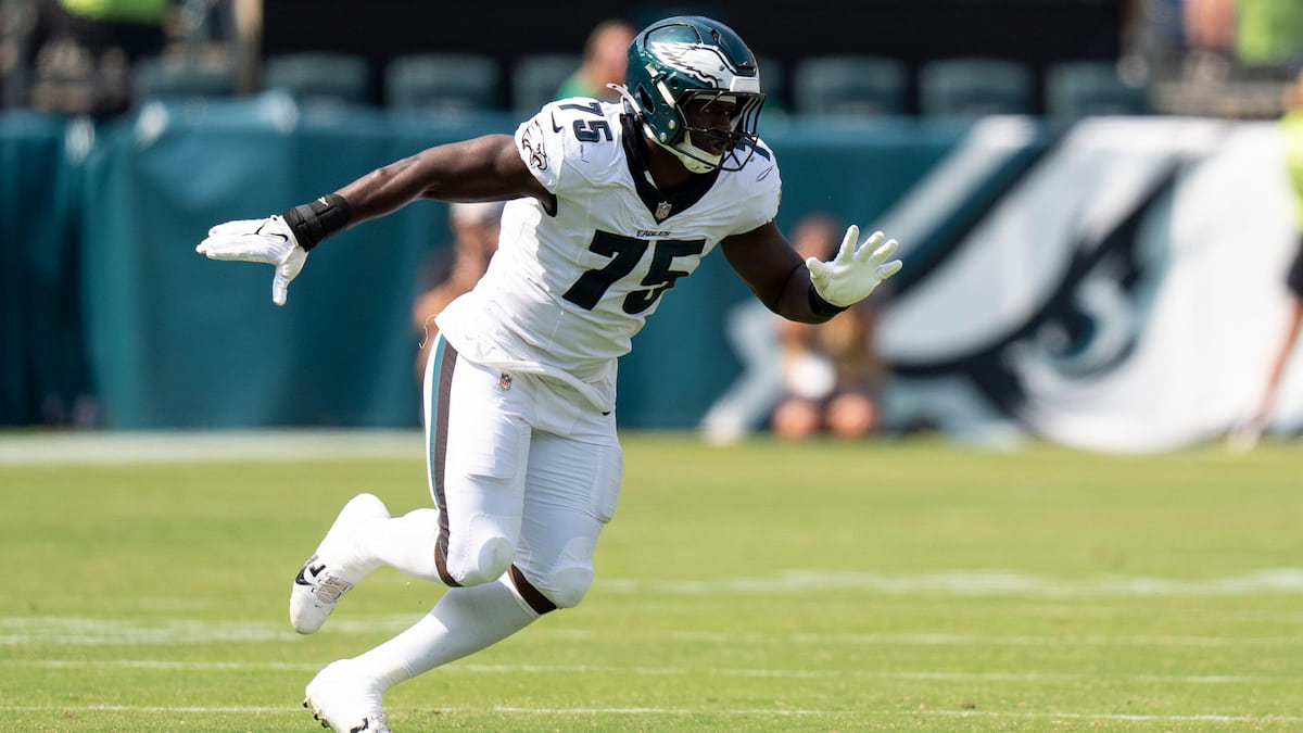 Tarron Jackson in preseason action for the Philadelphia Eagles.