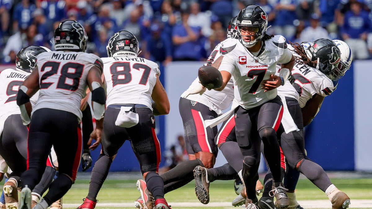 Houston Texans players in action during the NFL.