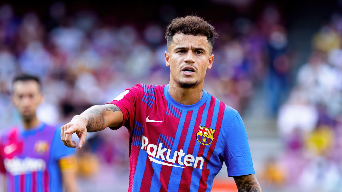 Philippe Coutinho playing for Barcelona.