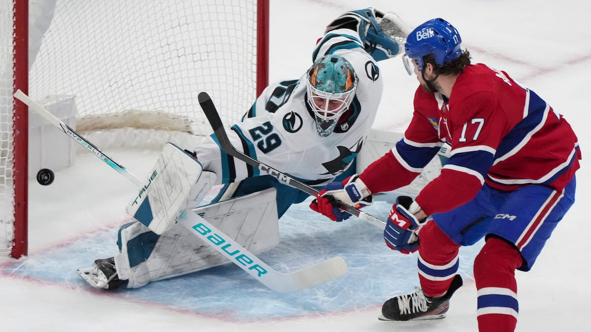 San Jose goalie can't stop a goal in the NHL