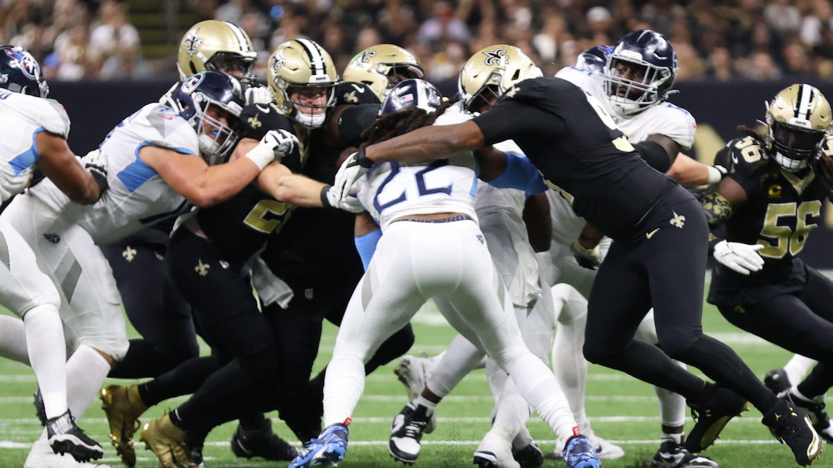 The Titans and Saints in action in week one of the 2023 NFL regular season.