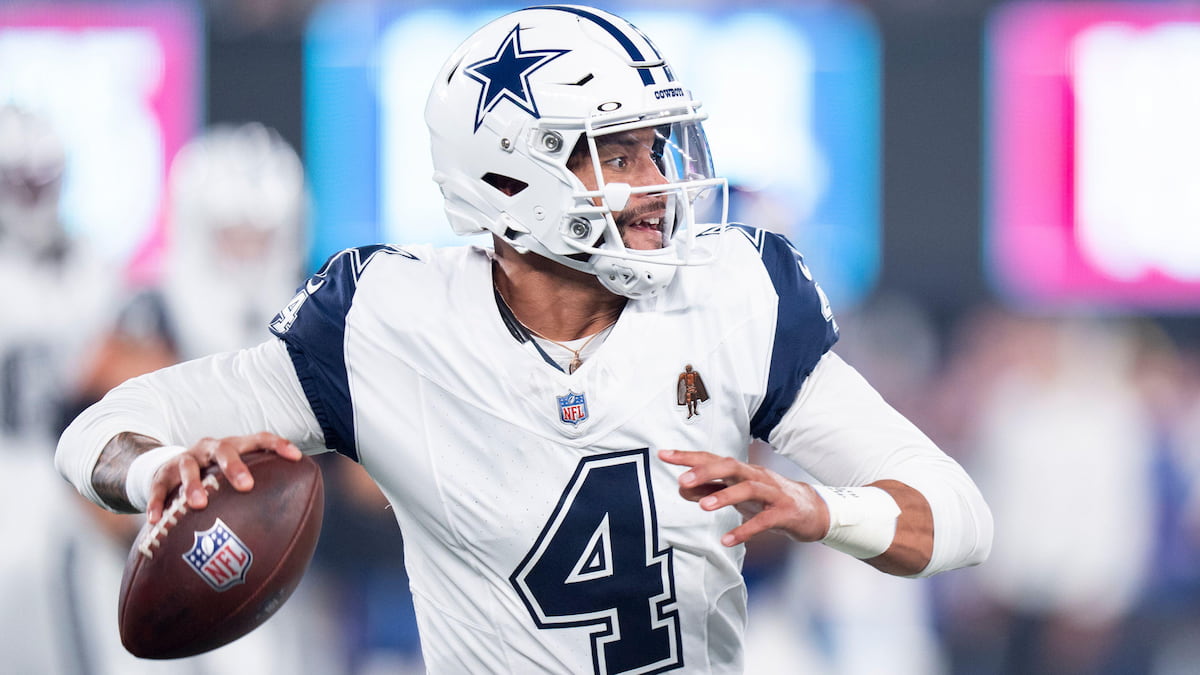 Dak Prescott playing for the Cowboys.