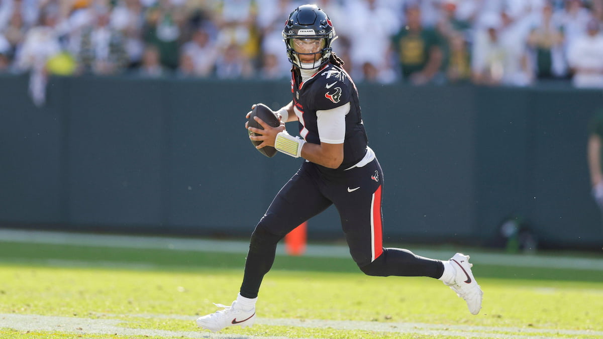 CJ Stroud playing quarterback for the Houston Texans.
