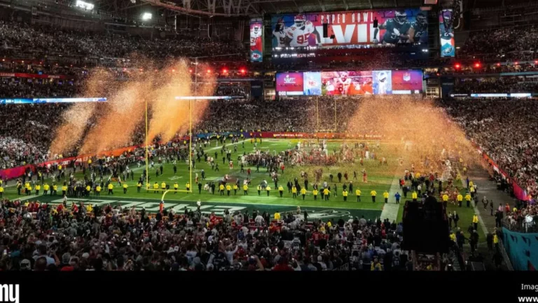 The confetti after the Chiefs defeated the 49ers in Super Bowl LVIII
