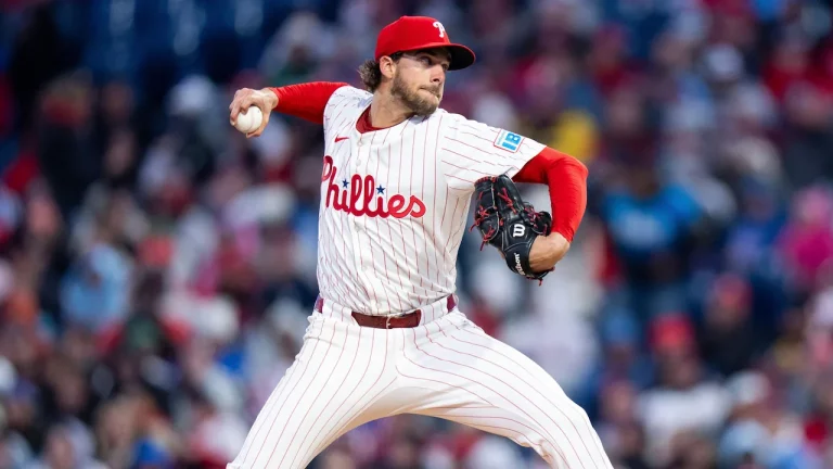 Aaron Nola pitching for the Philadelphia Phillies.