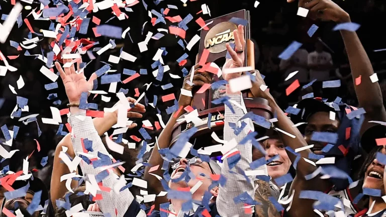 Dan Hurley winning the 2024 NCAAM National Championship with UConn.