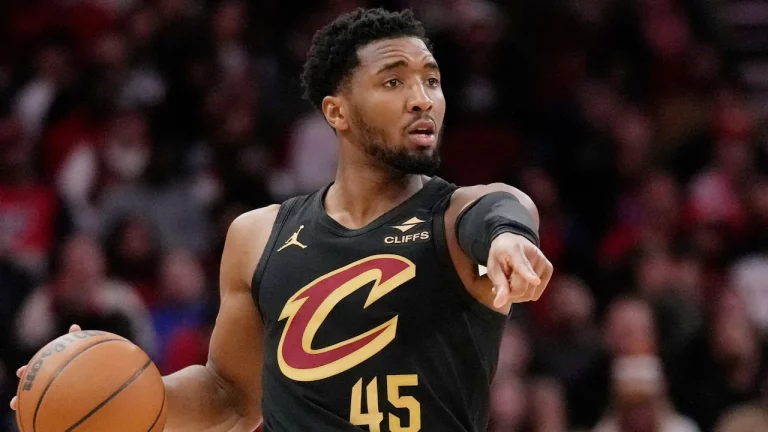 Donovan Mitchell playing for the Cleveland Cavaliers.
