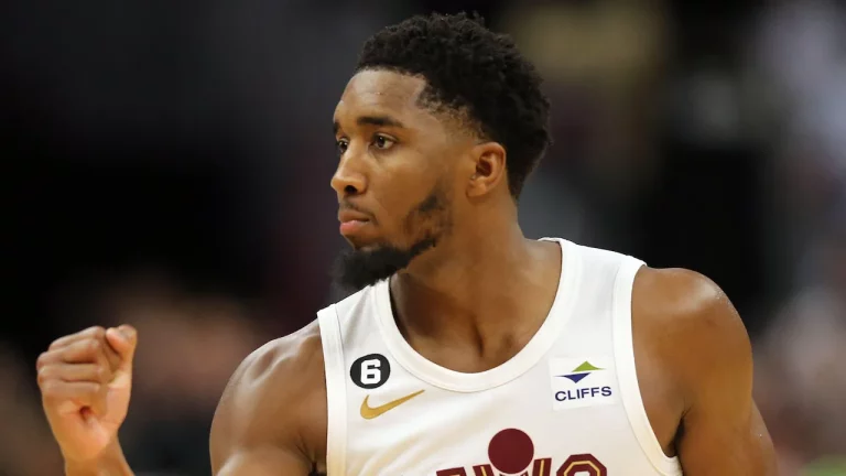 Donovan Mitchell playing for the Cleveland Cavaliers.