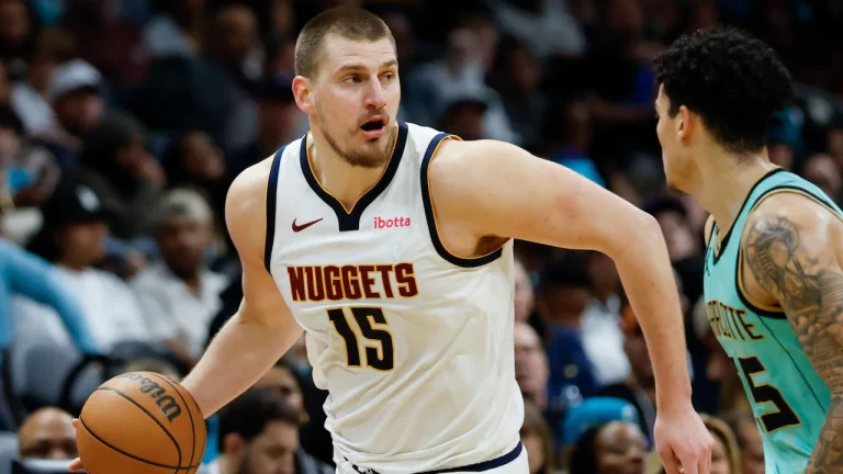Nikola Jokic playing for the Denver Nuggets.