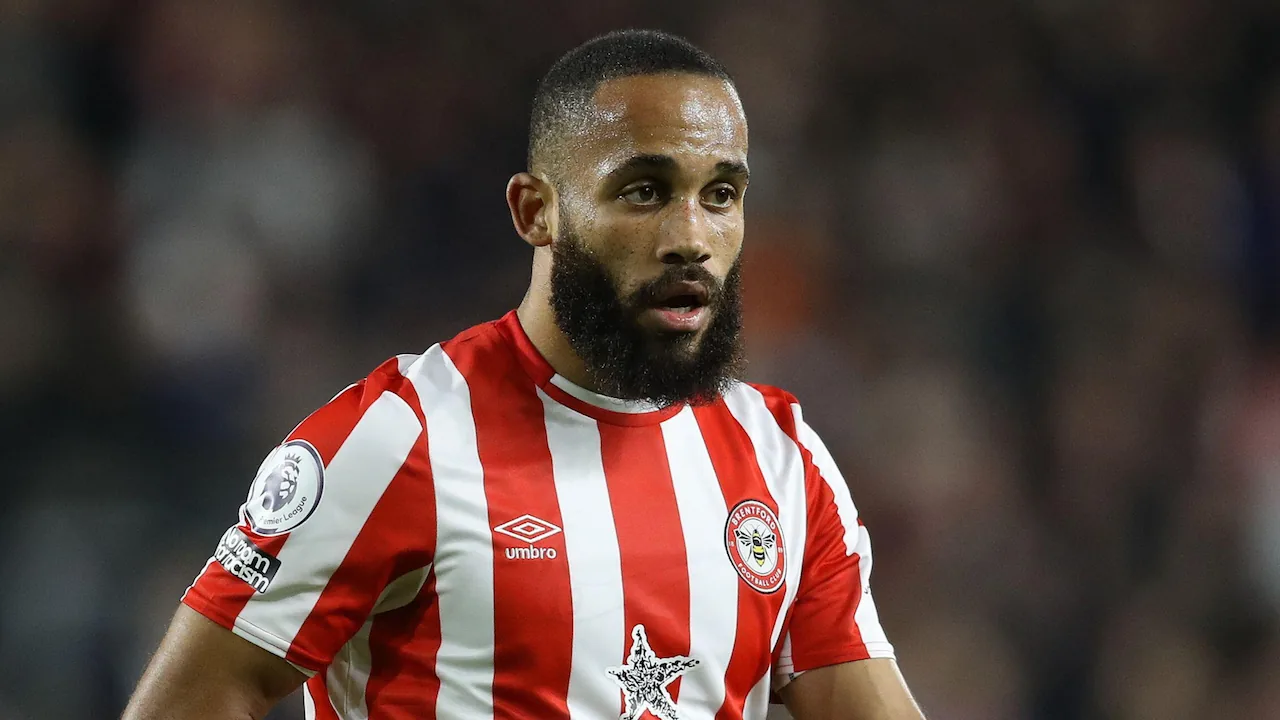 Bryan Mbeumo playing for Brentford in the English Premier League.