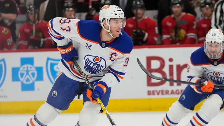 Connor McDavid playing for the Edmonton Oilers.