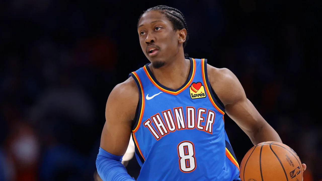 Jalen Williams playing for the Oklahoma City Thunder.