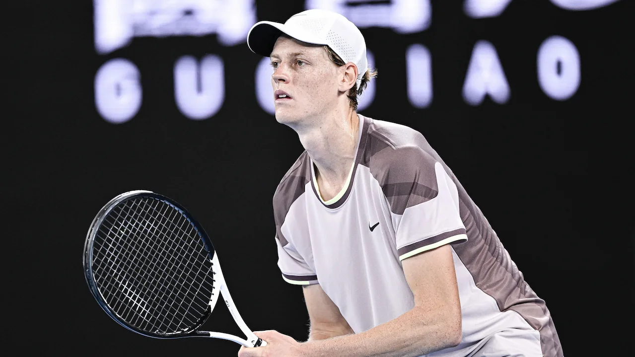Jannick Sinner playing in the 2025 Australian Open.