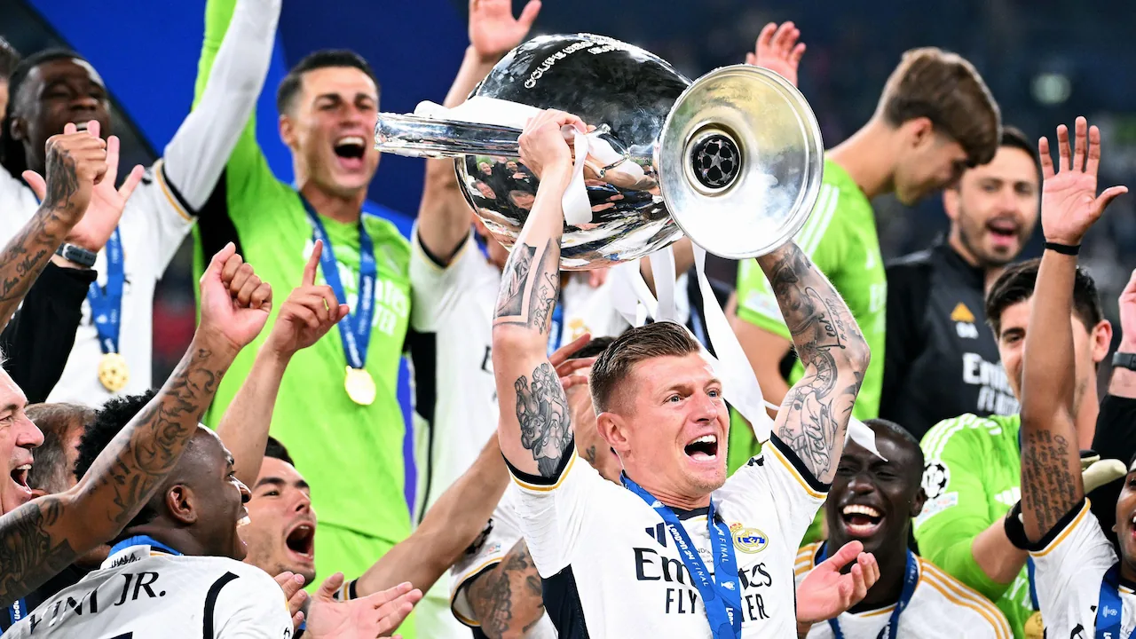 Real Madrid after winning the 2023-24 UEFA Champions League.