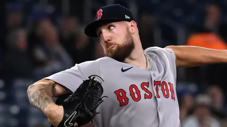 Garrett Crochet pitching for the Boston Red Sox.