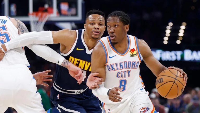 Jalen Williams playing for the Oklahoma City Thunder.