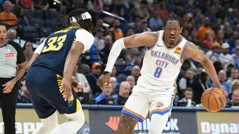 Jalen Williams playing for the Oklahoma City Thunder.