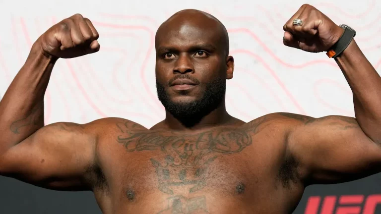 Derrick Lewis weighing in for a UFC fight.