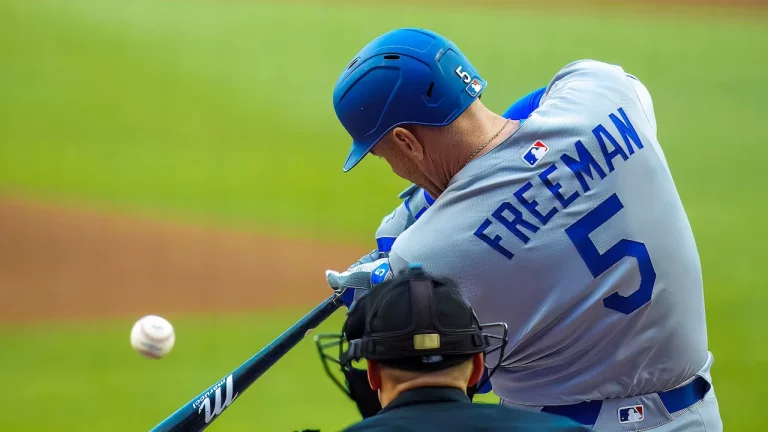 Freddie Freeman at bat for the Los Angeles Dodgers