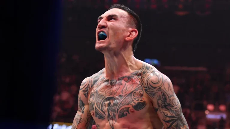 Max Holloway after winning a UFC fight.