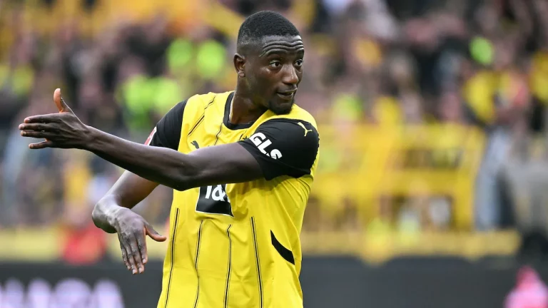Serhou Guirassy playing for Borussia Dortmund