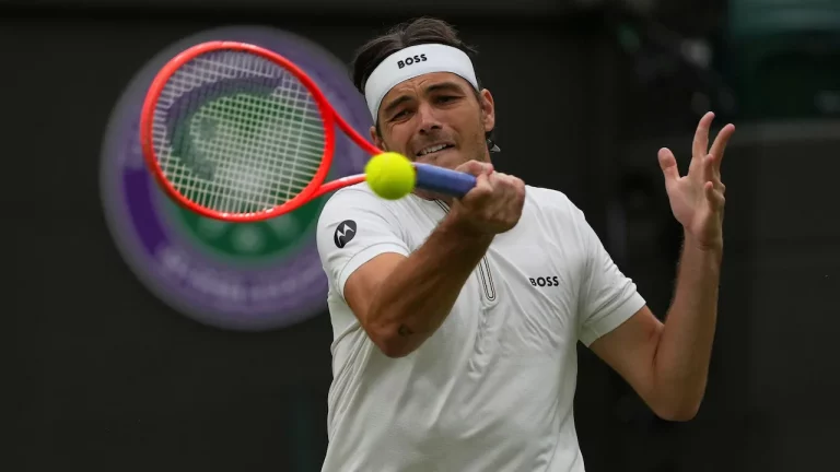 Taylor Fritz during play at the 2025 Wimbledon Grand Slam.